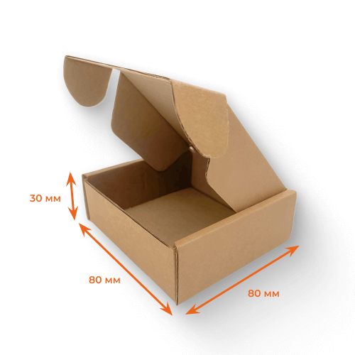 Купить Короб с ушками 80х80х30 мм Т23Е бурый