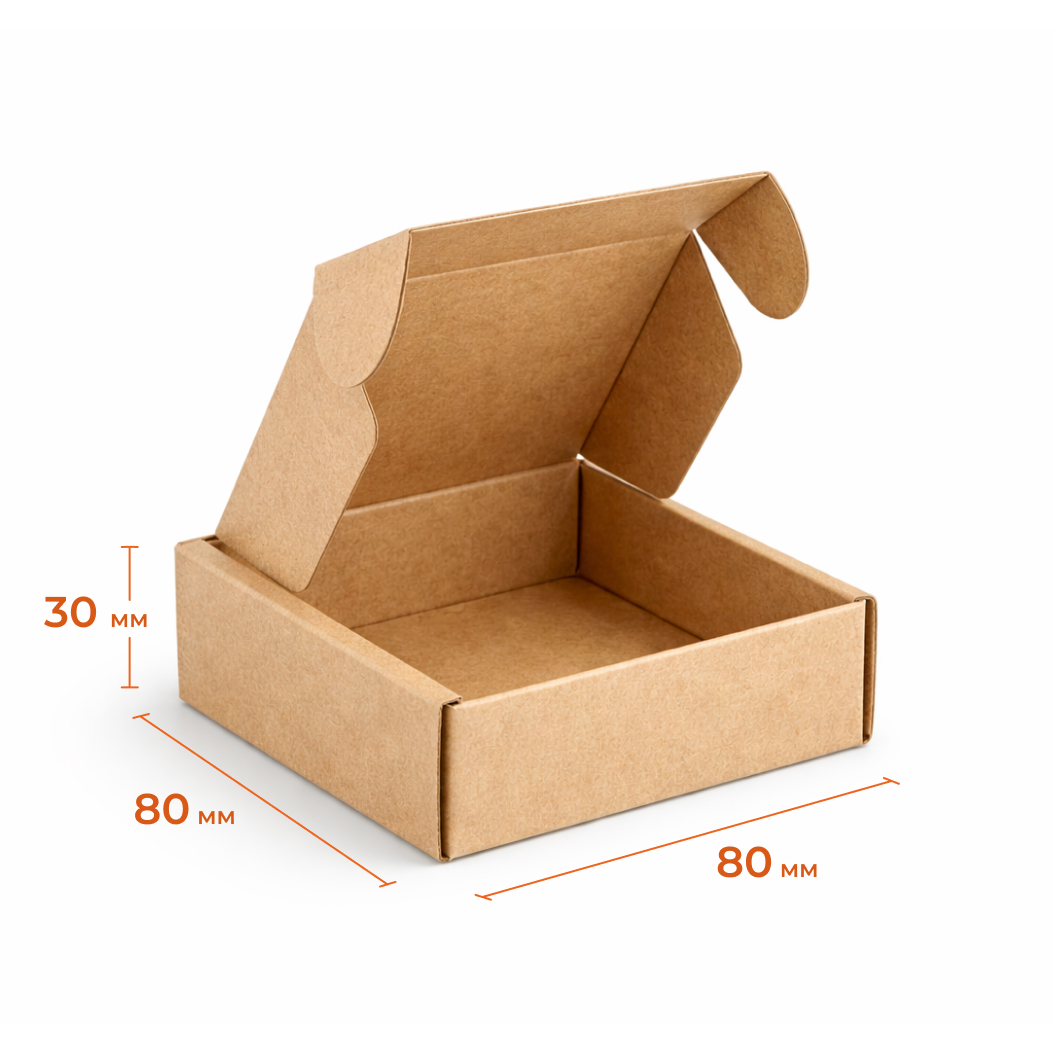 Купить Короб с ушками 80х80х30 мм Т23Е бурый