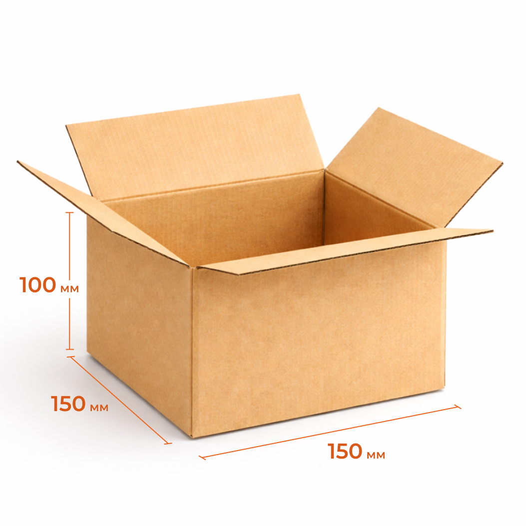 Купить Гофрокороб 150х150х100 мм Т22В бурый