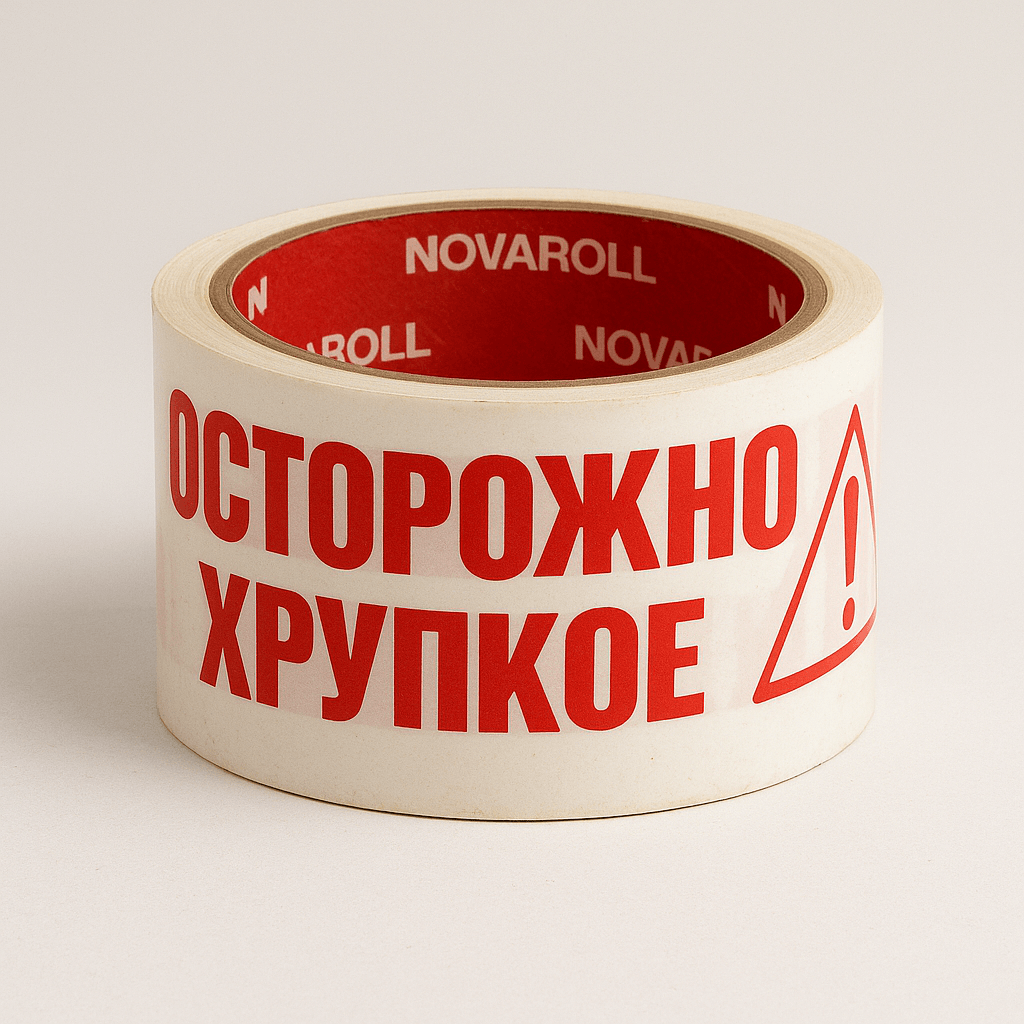 Купить Скотч “Осторожно Хрупкое”, 50*66 м, белый/красный