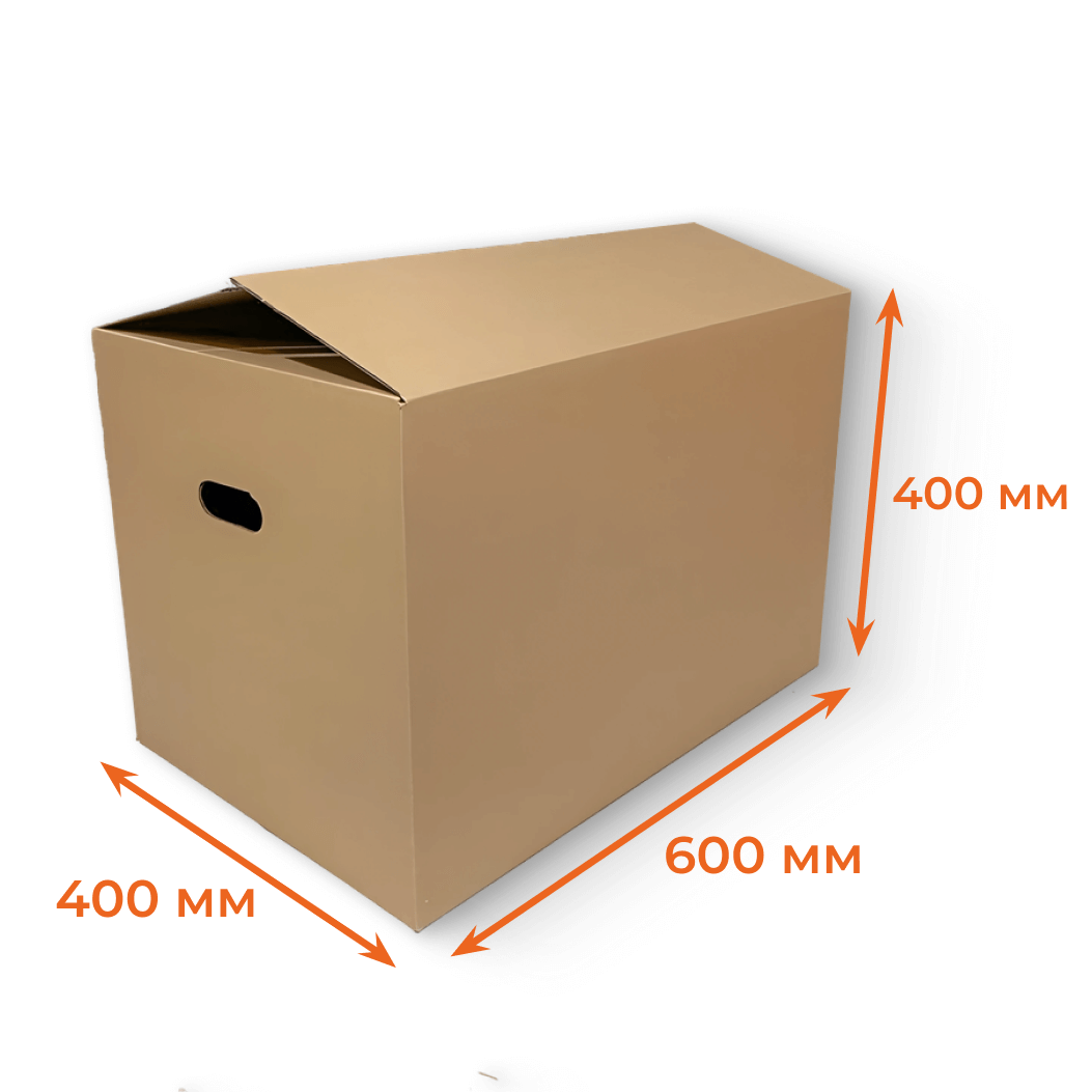 Купить Гофрокороб 600х400х400 мм Т23В бурый с ручками