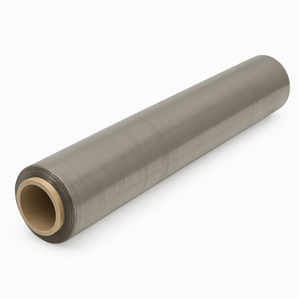 Купить Стрейч пленка в рулоне, вторичная, 500 мм, 17 мкм, 1,8 кг (нетто), серая