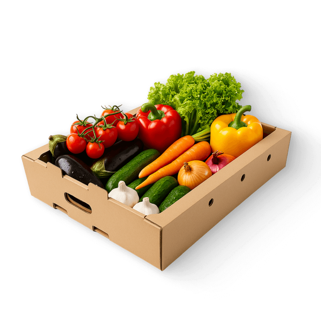 Купить Картонный лоток для овощей 600х400х120 мм бурый